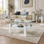 Table basse 3 pièces, table basse carrée en verre-127375206