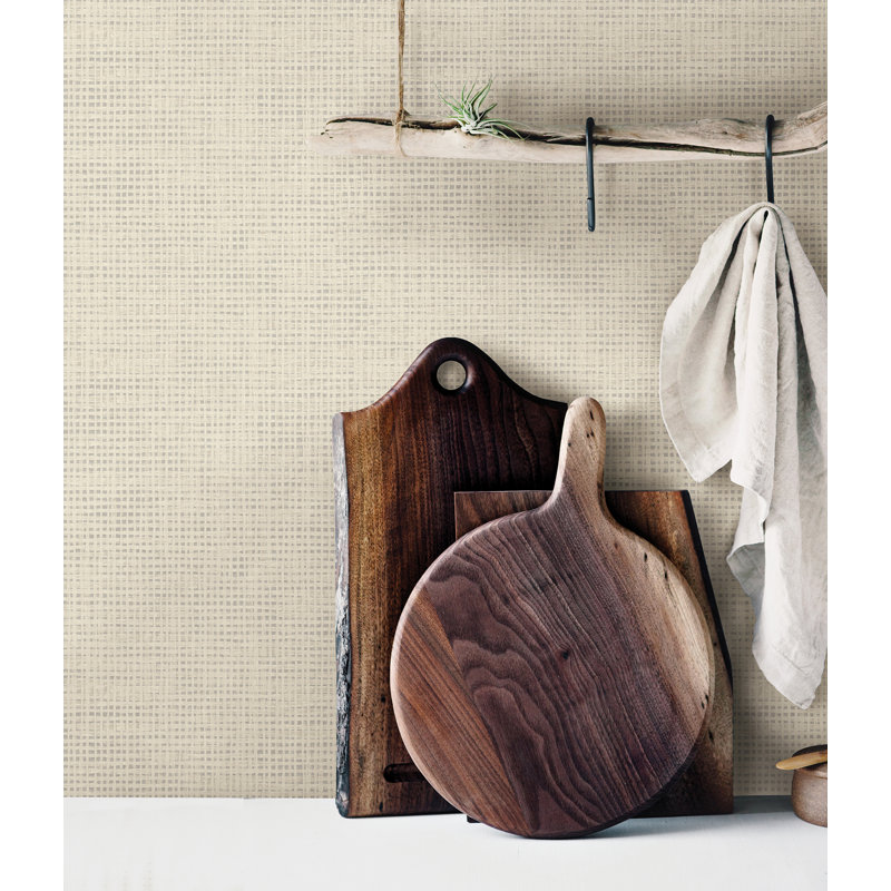 Rouleau de papier peint à motif d'écume de mer L 33 pi x l 20,5 po Nicolasa Nimmie, Beige