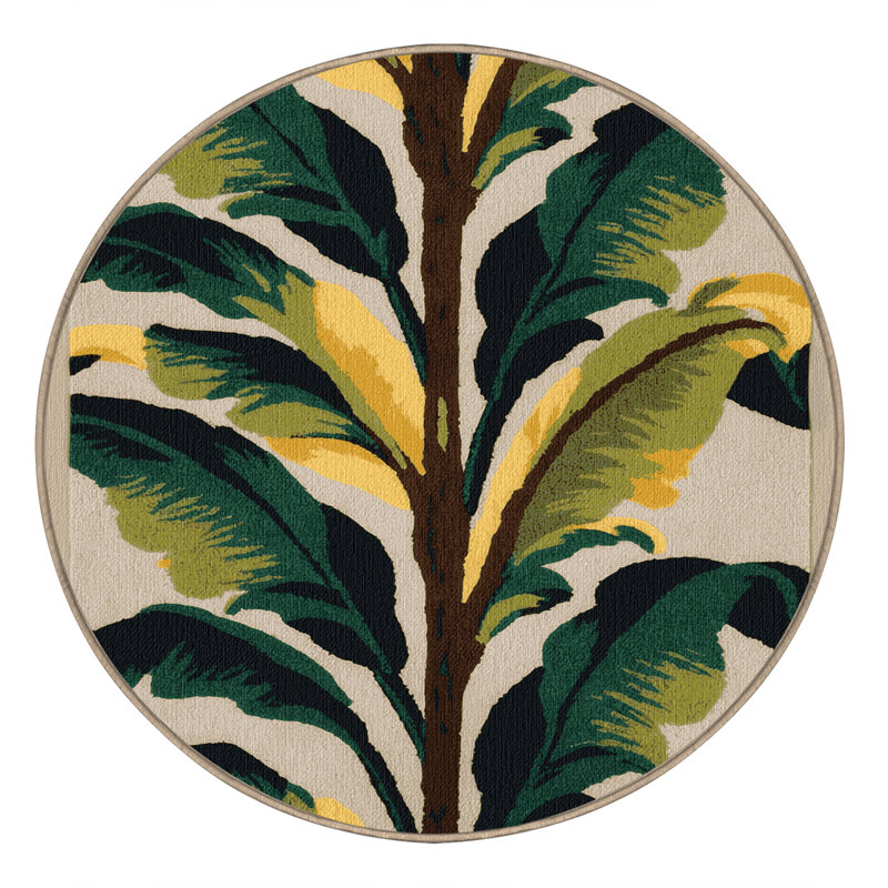  Tapis lavable à motif de bananes et de légumes, Round 3'