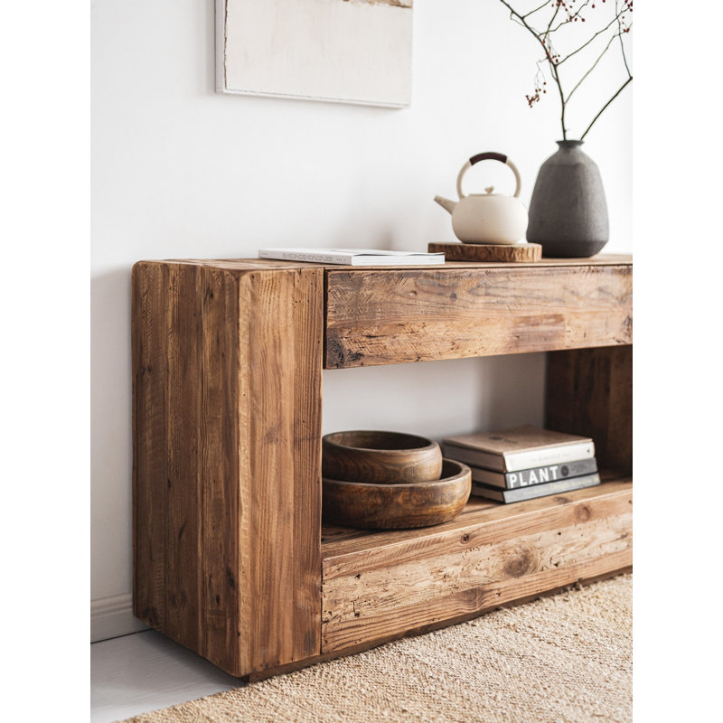 Rustic Style Overall Solid Wood Edge Porch Cabinet Solid Wood Accent Chest
