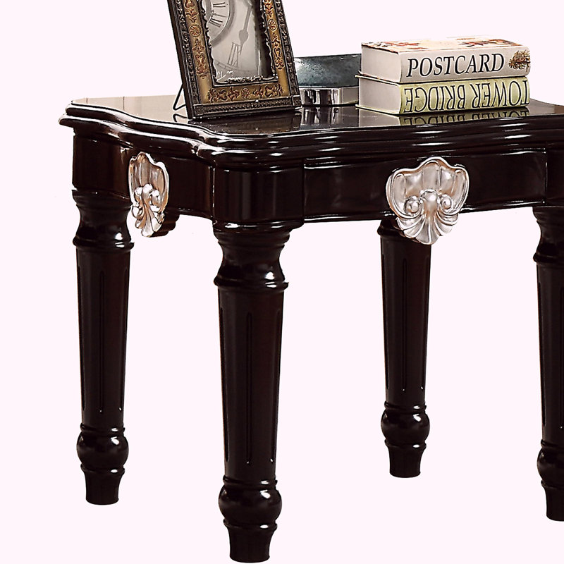 Table d'appoint à pieds rotatifs noirs