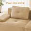 Canapé modulaire en forme de U de 117 po, tissu modulaire en velours côtelé, assise profonde, repose-pieds mobile, passepoil perlé, conception capitonnée, sans assemblage, conception antidérapante, brun clair-1275326748-1275326758