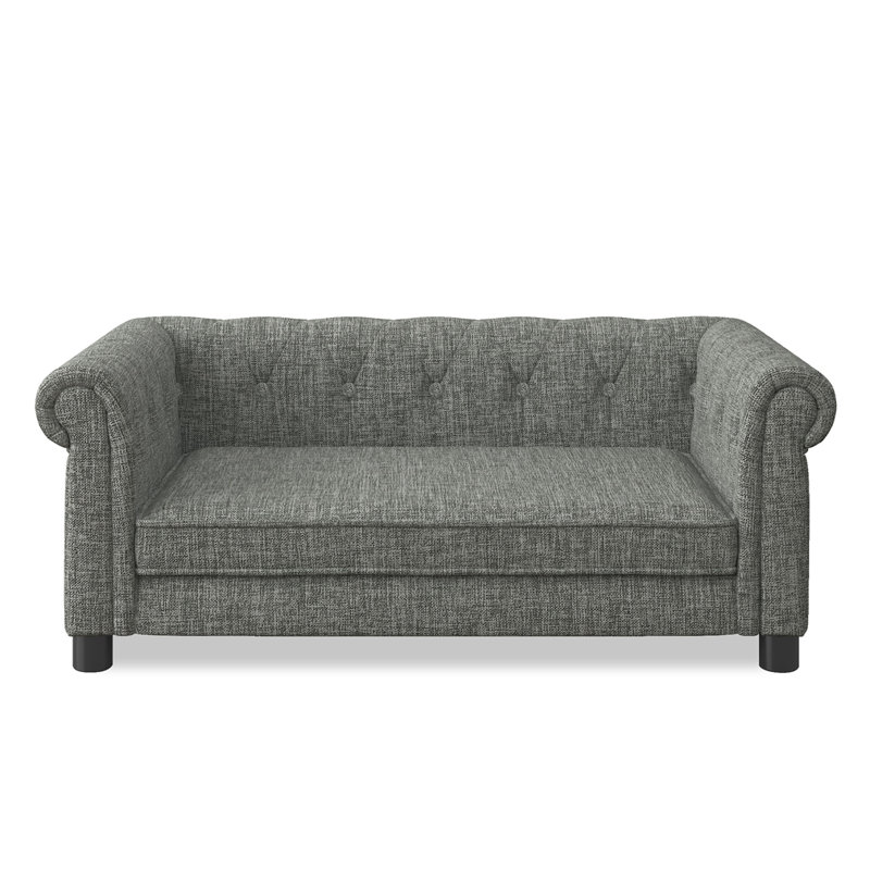Elegant Rectangular Pet Bed, Light Gray