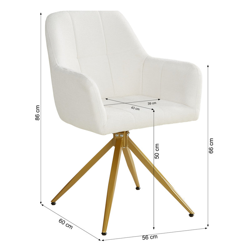 Mahanoy Upholstered Armchair, Gold colours, Beige