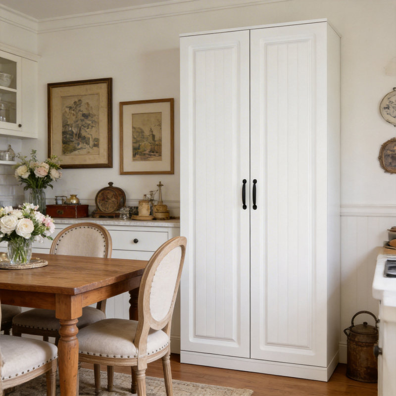 72"H Kitchen Pantry With Rotating Shelf