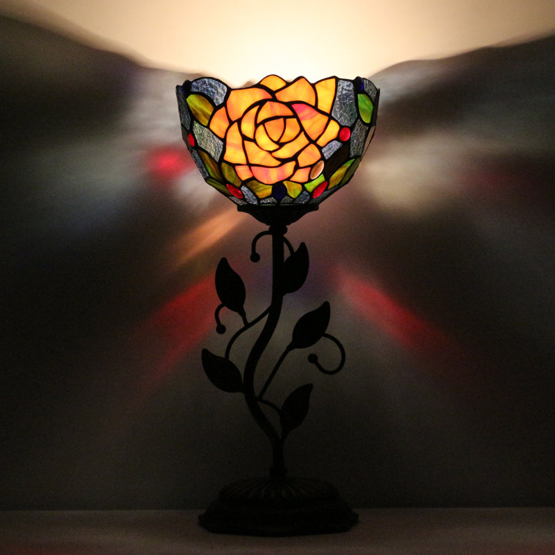 Petite lampe de table en vitrail Tiffany