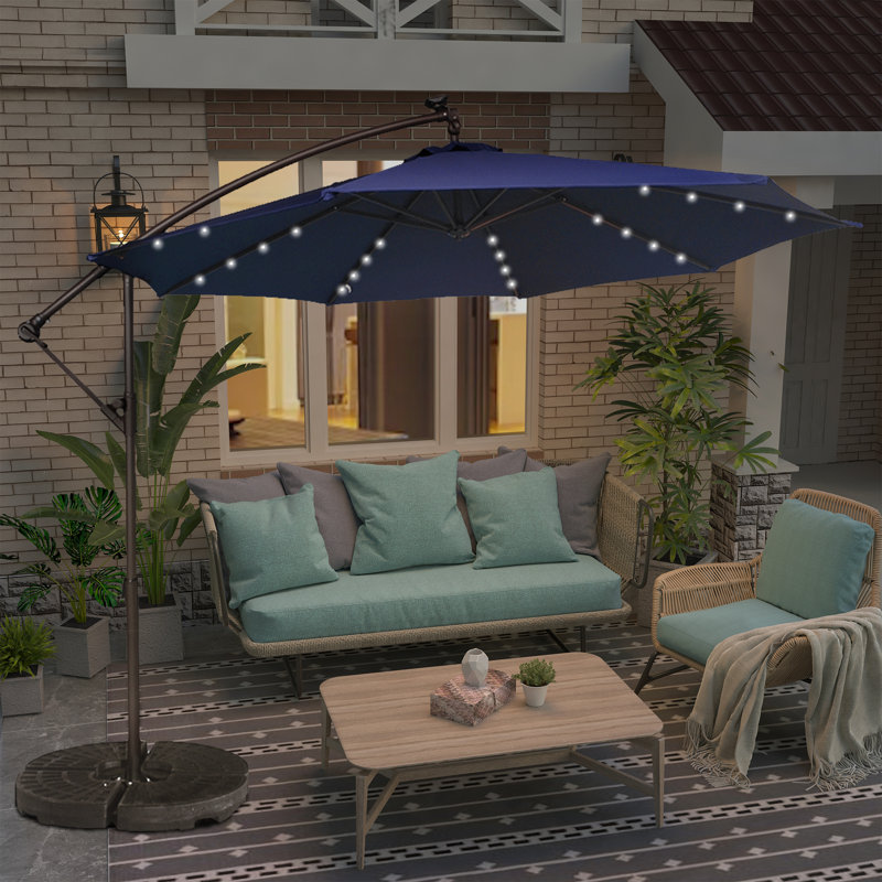 Parasol en porte-à-faux 10 pi Direen, Bleu marine