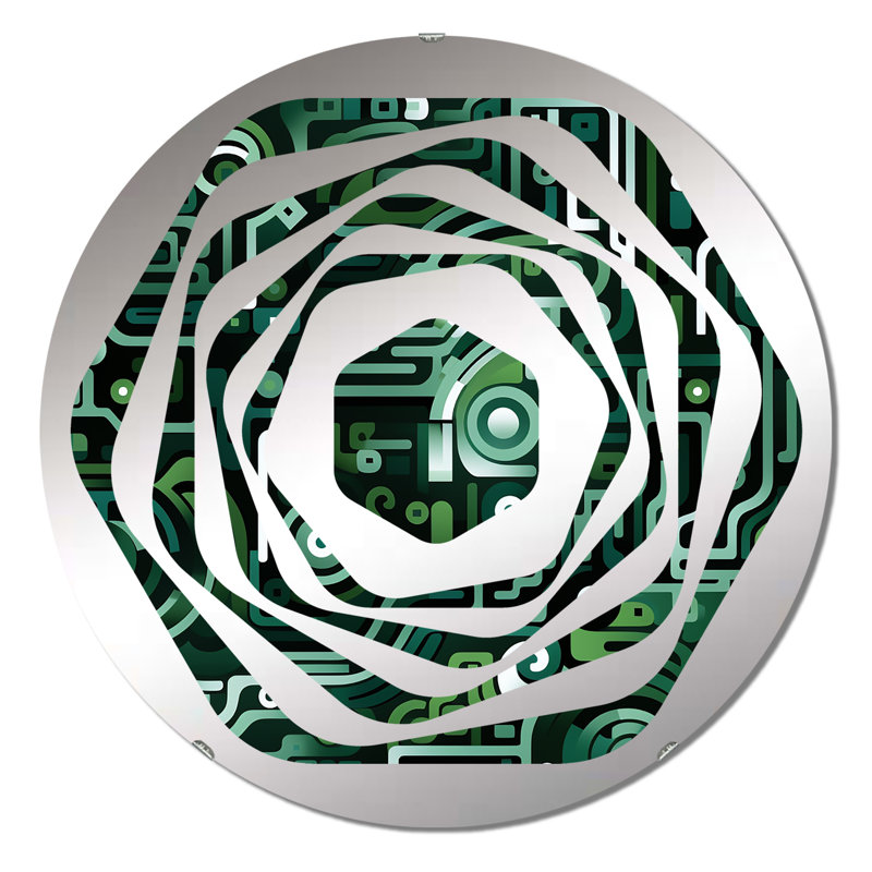 Miroir décoratif Green Techno Fusion Maze - Amorphe, 23,6 po x 23,6 po