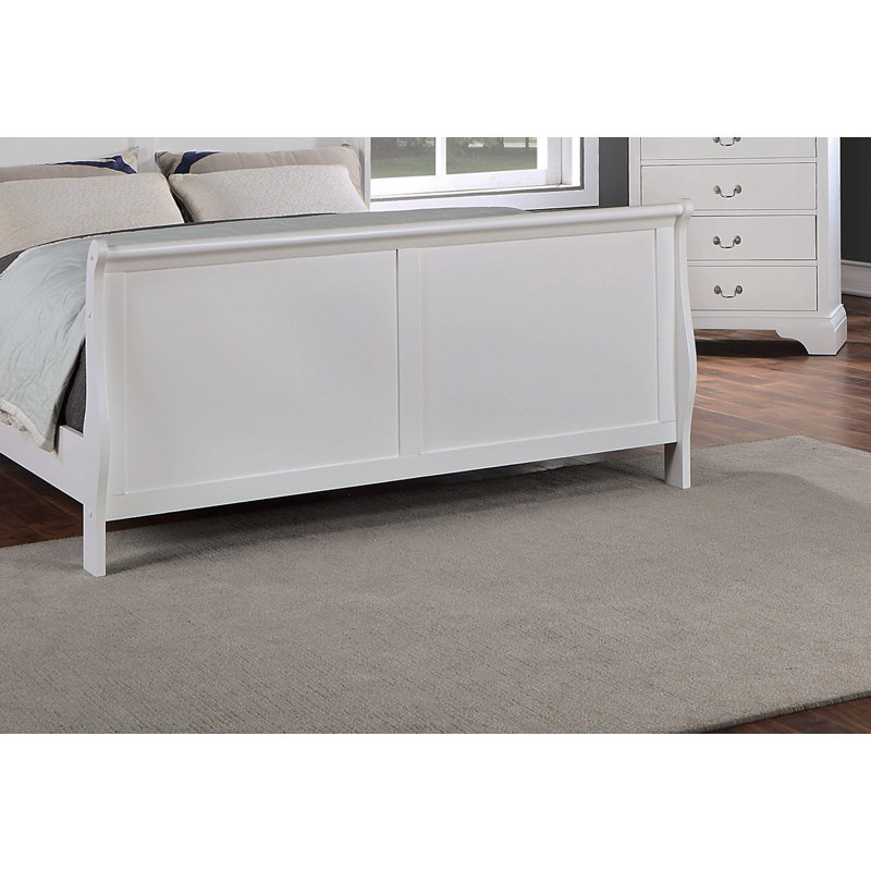 Cadre de lit 1pc moderne avec lit-bateau, Blanc, Grand