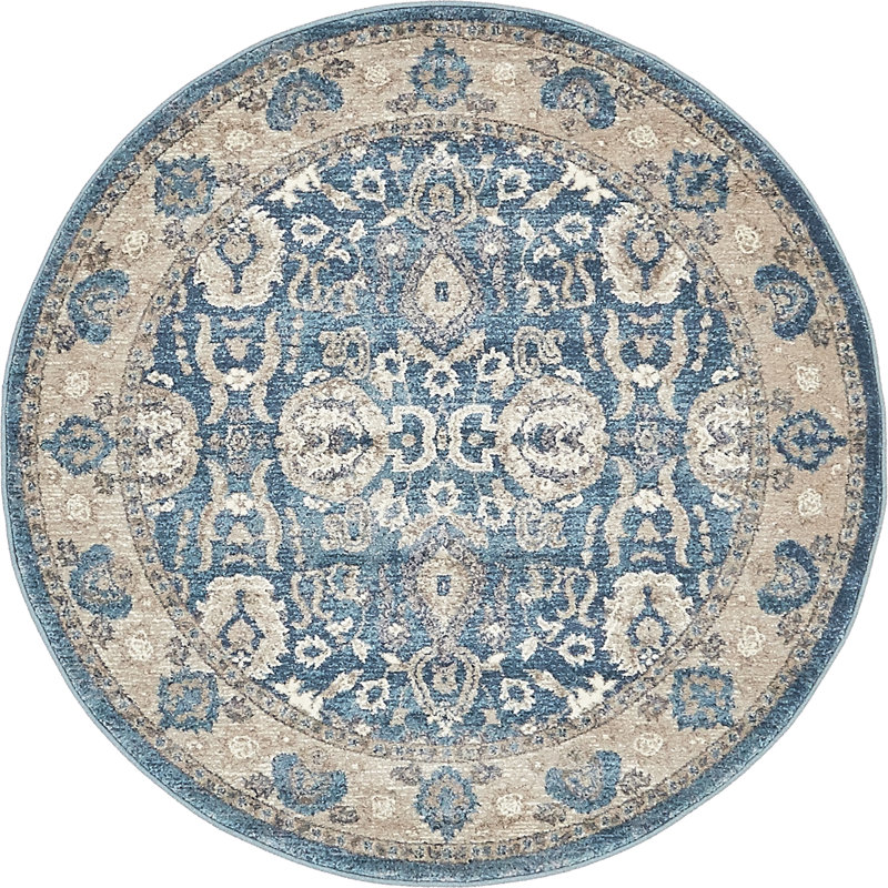 Lyndsee Floral Indoor Rug, Round 7'3"