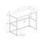 Bureau d'ordinateur moderne de 102 cm (40 po) - Plateau en stratifié gris, pieds en métal noir, avec grand espace de rangement pour le travail à domicile ou le bureau. Caractéristiques : Plateau en stratifié gris, pattes en métal noir, 102 cm (40 po).-1405280904