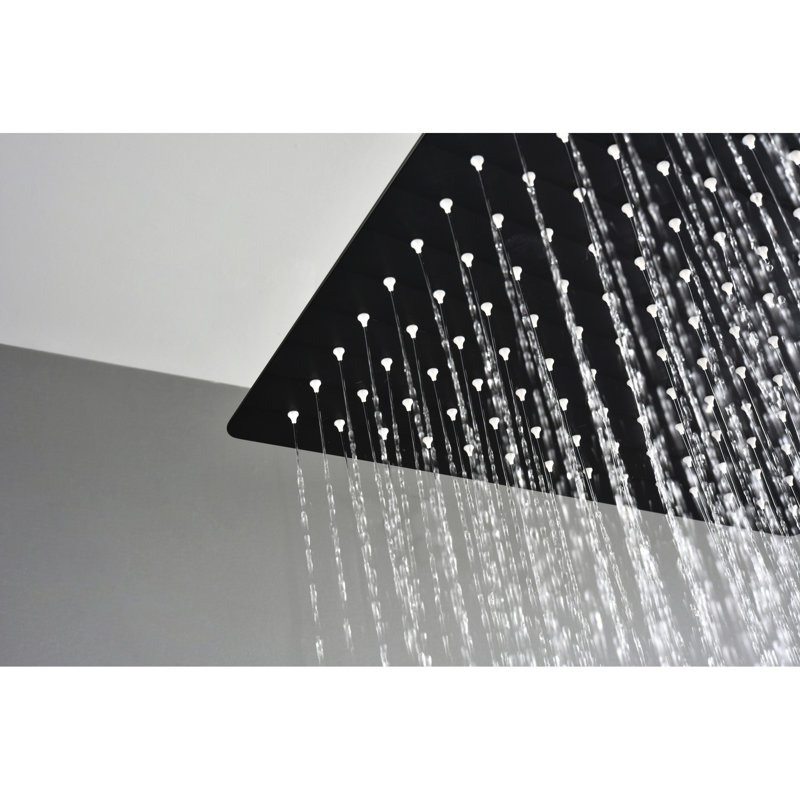 16" Matte Black Bathroom Shower Head - Brings Natural Rainfall Experience, Self-Cleaning Nozzle, Suits American Standard Pipe Connections And All Arms For Simulates Rainfall, Jet Compatible With