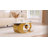 Fantastic Luxurious Oval Faux Marble Coffee Table With Midsize Sphere Crescent-Shaped Base-1678648414