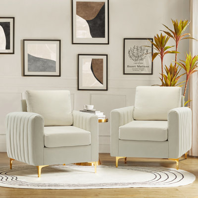 Fauteuil club en velours Gillette