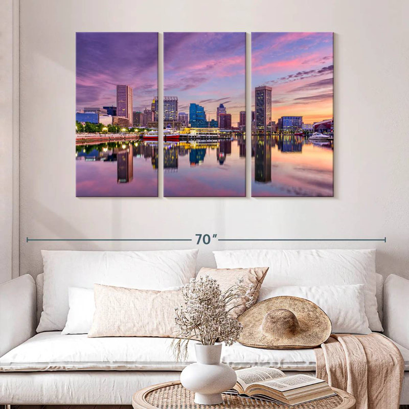 Sebbie Baltimore Skyline, H 32 po x l 50 po
