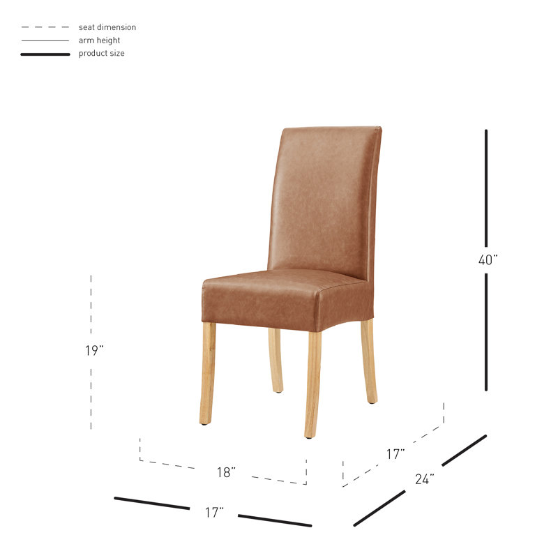 Bott 19'' H Upholstered Dining Side Chair, Dark Brown, Natural