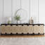 Ensemble d'armoires d'appoint en bois massif avec portes en ruppie maritime Debets-903500986