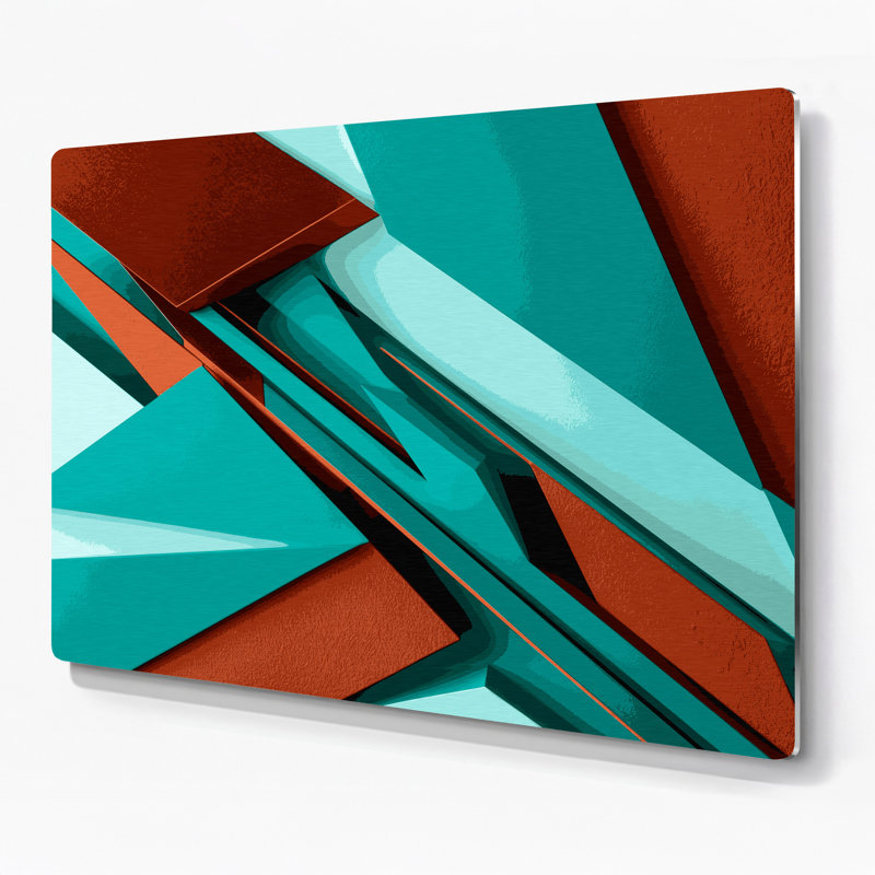 Geometric Abstraction 48 Brown Metal Wall Art, 11" H x 14" W