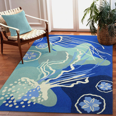 Tapis bleu crocheté à la main Vogt