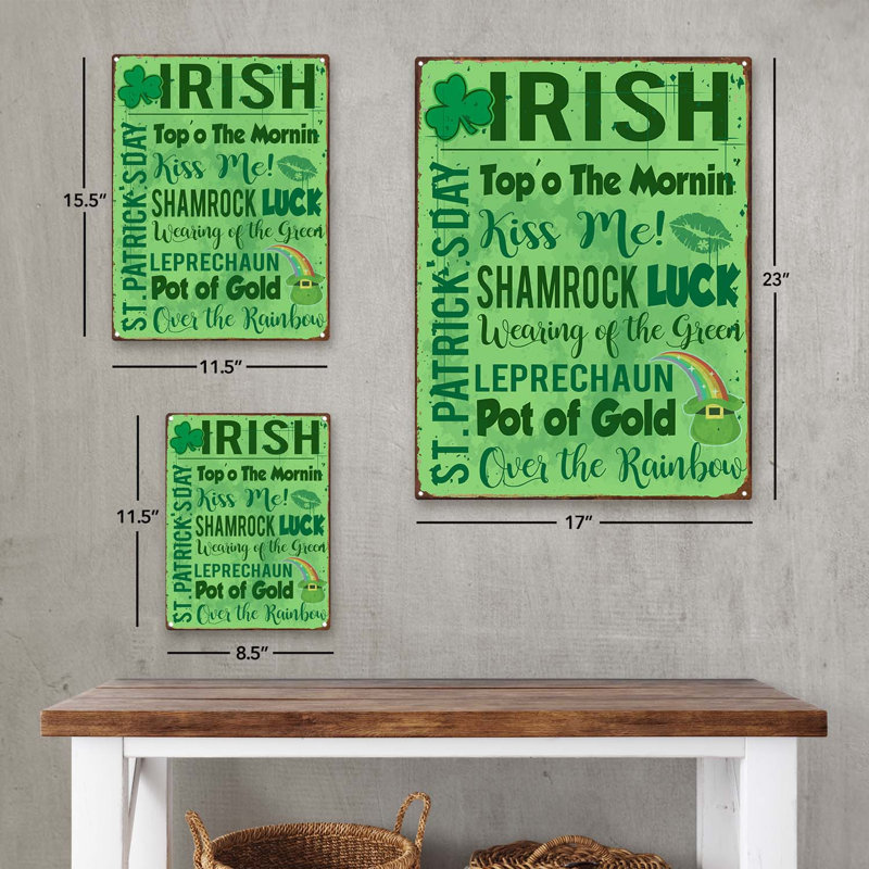 Signe irlandais de la Saint-Patrick, H 15,5 po x l 11,5 po x P 0,04 po