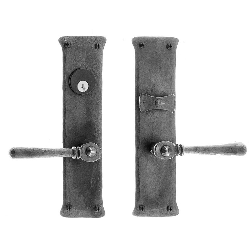 Hand-Forged Black Iron Double Cylinder Lever Lockset