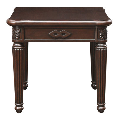 End Table With Detail And Surface Warm Rectangular For Home Decoration