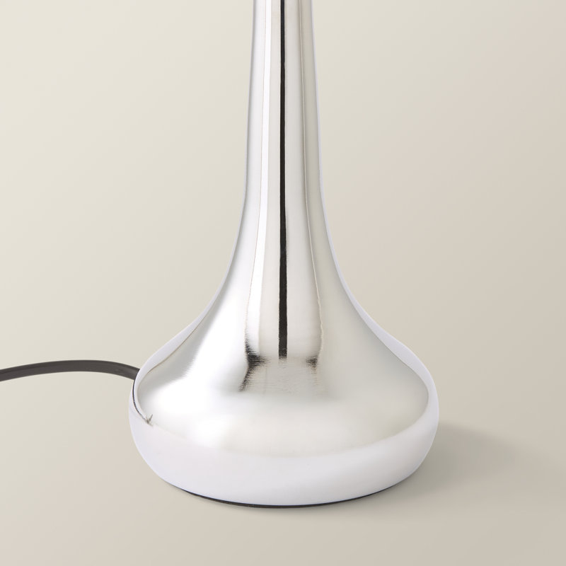 Riorita Metal Table Lamp, Yes, Brushed Chrome, Navy