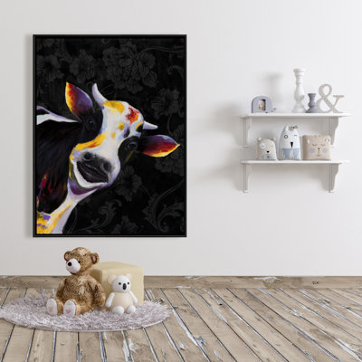 Funny Cow Print On Canvas