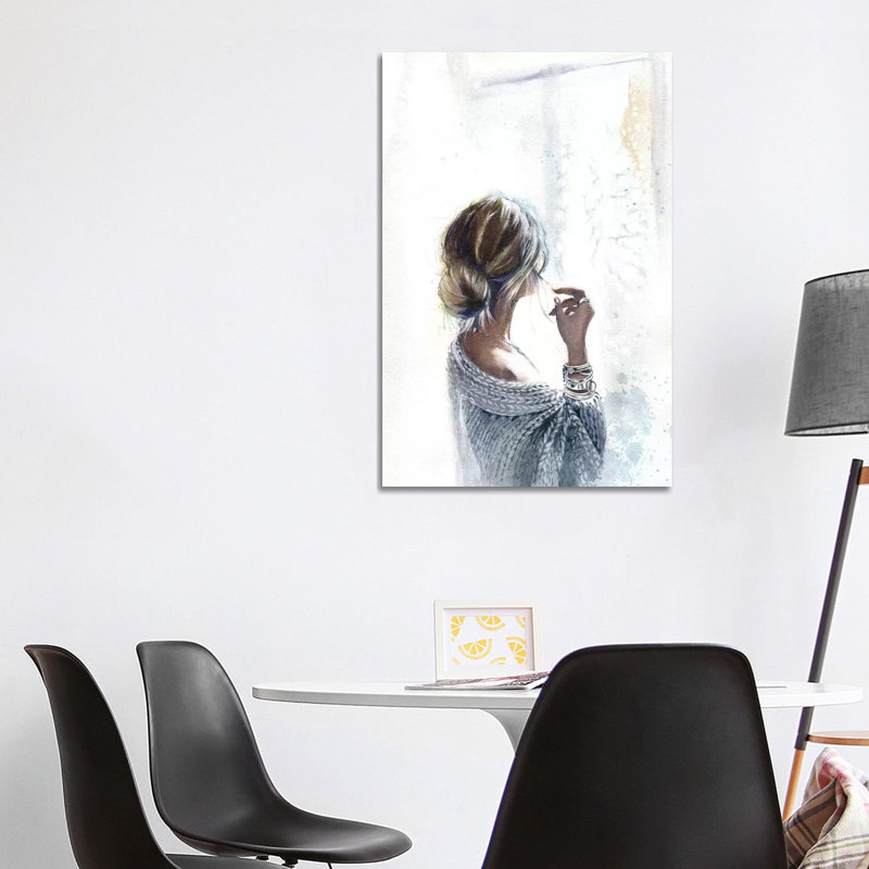 «By the Window» par Marina Ignatova - peinture sur toile tendue, H 40 po x l 26 po x P 1,5 po