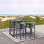 Tabouret de bar d'extérieur à hauteur de comptoir Volker en aluminium avec coussins gris - ensemble de 3-548350547