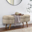 Banc de rangement repose-pieds ovale, pieds en bois d'hévéa, (43,5 po x 16 po x 16 po) brun-493887000