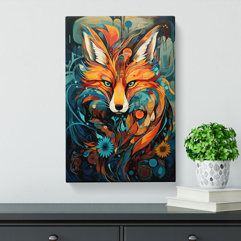 Fox Abstract - Wrapped Canvas, 60cm H x 40cm W x 3cm D