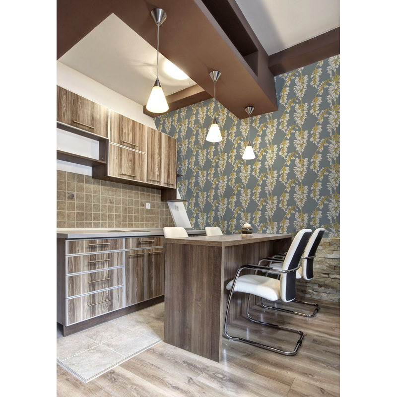Nomad Heart Breaker 10' L x 24" W Wallpaper Roll, Gray/Yellow, PVC, Self-adhesive