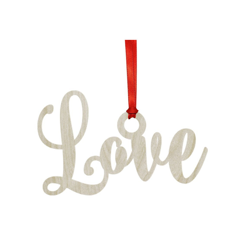 Ornement de noël en bois 'love'
