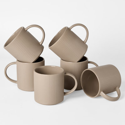 Ensemble de grandes tasses 16 pièces Star Series, brun cannelle