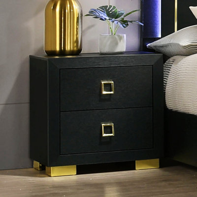 Table de chevet à 2 tiroirs pour la chambre à coucher