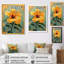 Hibiscus rétro - impression d'art mural bleu et jaune-1164129467-1164129464
