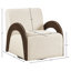 Fauteuil d'appoint pivotant en tissu chenille crème Neria-2121573535-2121573507