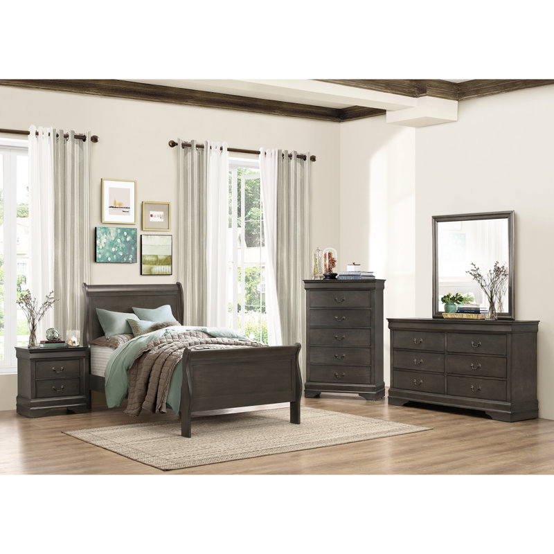 Lit simple gris Stain, Twin, Grey