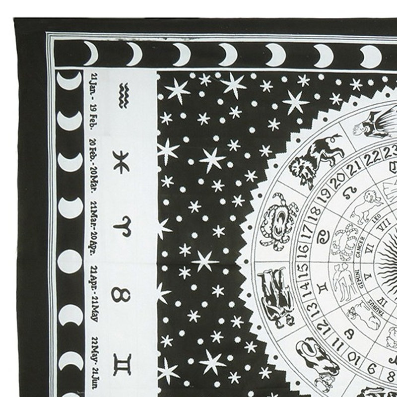 Tapisserie 80 po x 56 po en coton noir et blanc