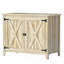 Armoire de rangement extérieure en bois avec tablette et portes doubles-1390885727