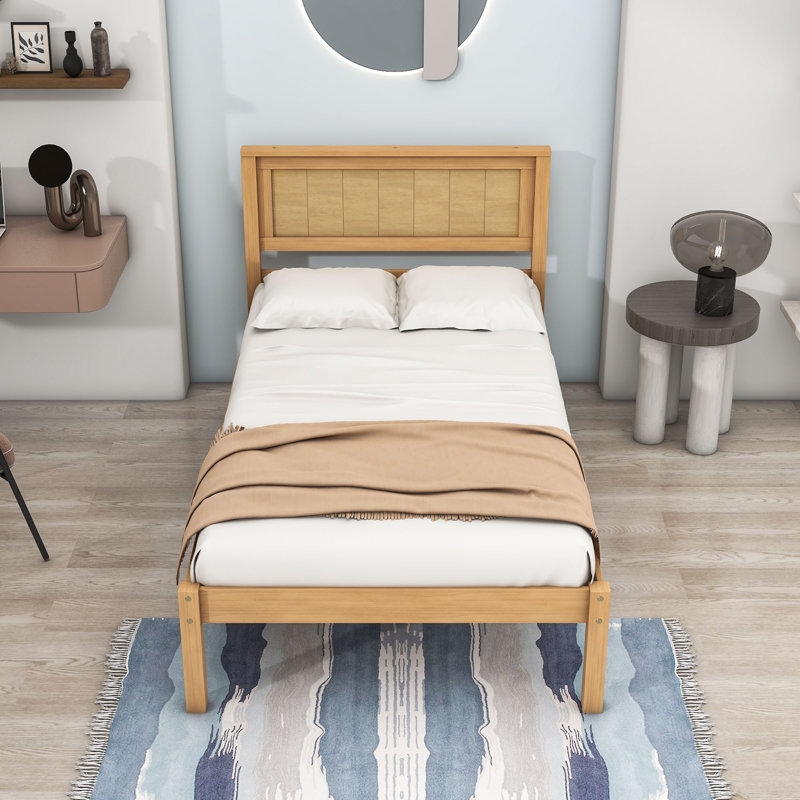 Citarelli Wood Platform Bed with Headboard, Twin