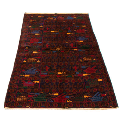 One-of-a-Kind 3'7" X 6'8" New Age Wool Area Rug in