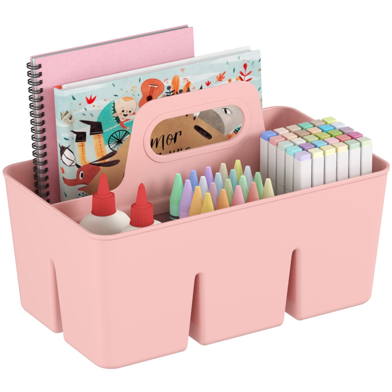 Plastic Desk Organiser, Pink