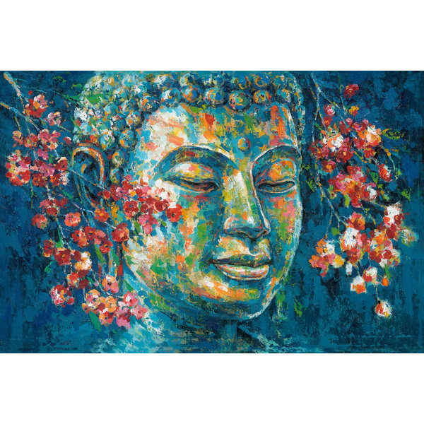 Vibrant Buddha Canvas Paintings - Canvas Art for Home Office Bedroom Living  Room Wall Decor