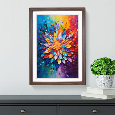 XYZ-FRM-V1223-4452 Mandala Action Painting - Single Picture Frame Print on Wood