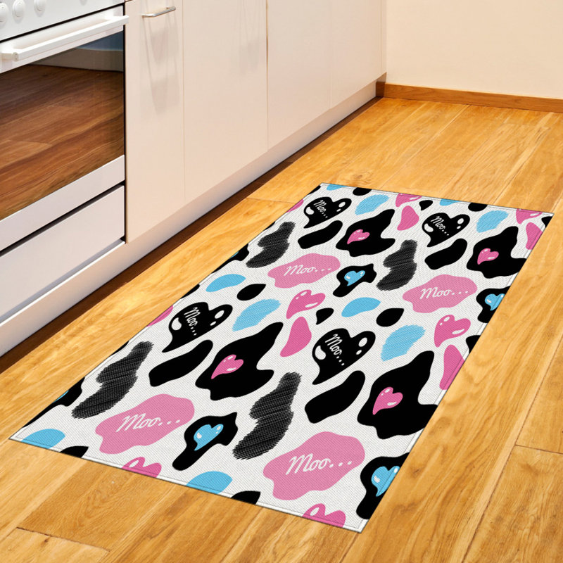 Cow Print High Density Long Fiber Poly Threads Decorative Area Rug Carpet, Rectangle 2'7" x 5'