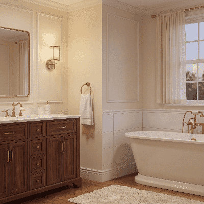 Keyoshia 1-Light Bathroom Vanity Light in Warm Brass