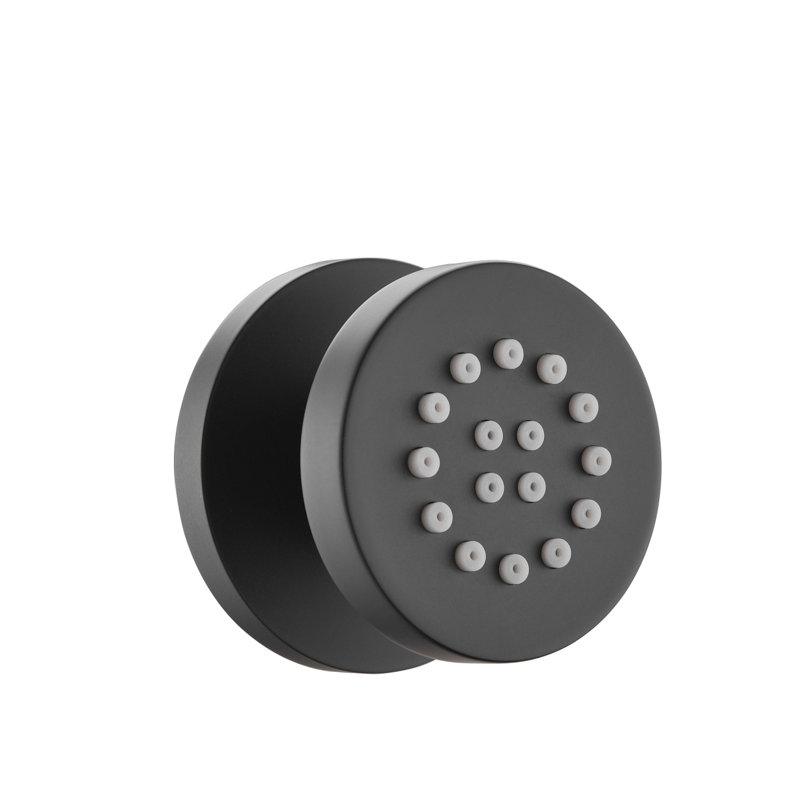 Jet pour le corps Aqua Rondo par Kubebath - Chrome, Noir mat