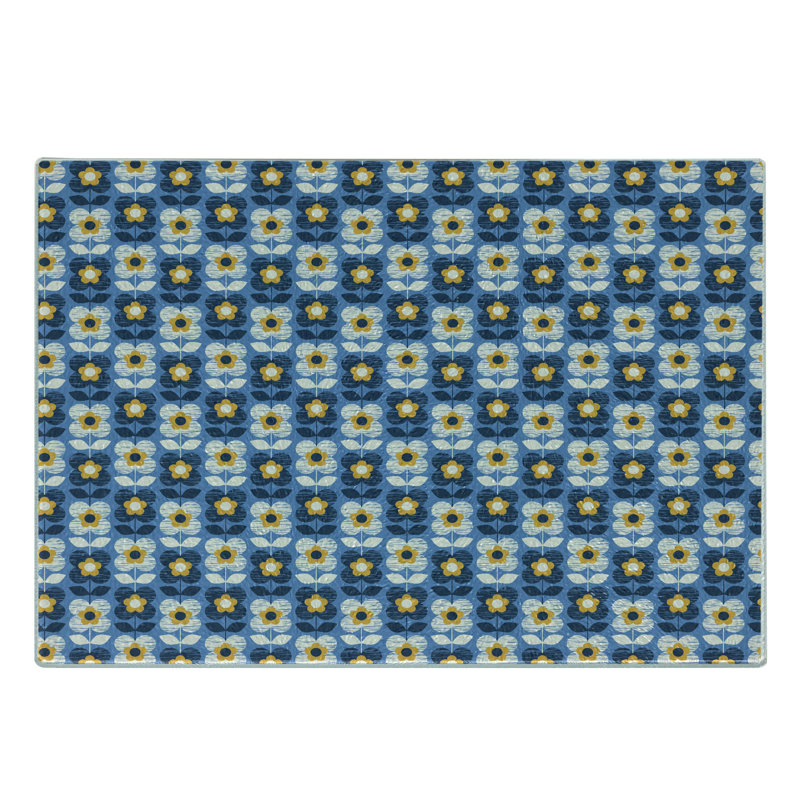Multicolore planche à découper en verre trempé jaune et bleu Ambesonne